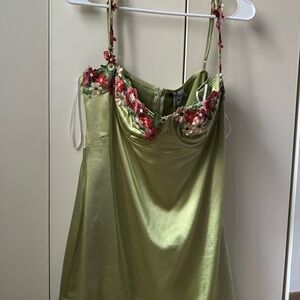 Princess Polly Green Floral Mini Dress